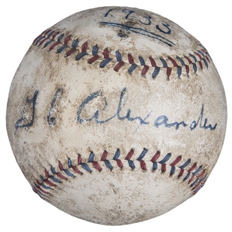 1933 Grover Cleveland Alexander Signed Baseball (Beckett)